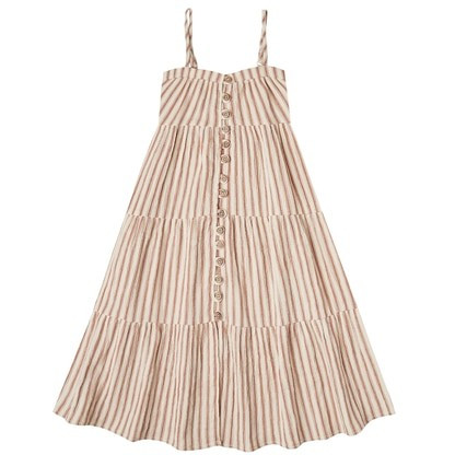 Rylee & Cru Tiered Maxi Dress, Amber/Natural Stripe | SpearmintLOVE