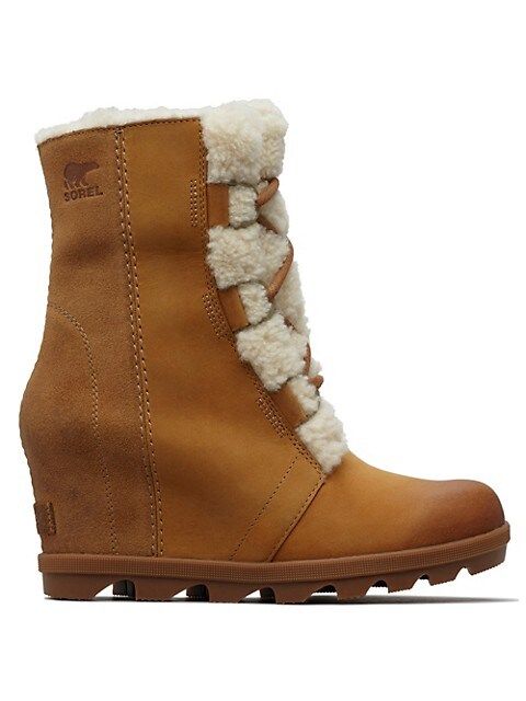 Joan Wedge II Shearling-Lined Leather Waterproof Boots | Saks Fifth Avenue OFF 5TH