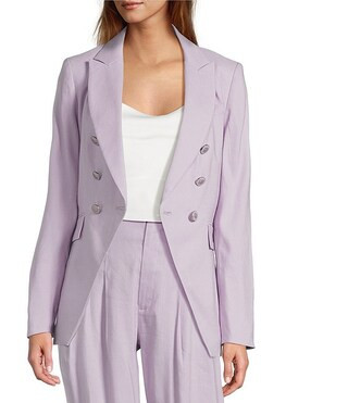 Aurora Linen Notch Lapel Set-In Sleeve Jacket | Dillard's
