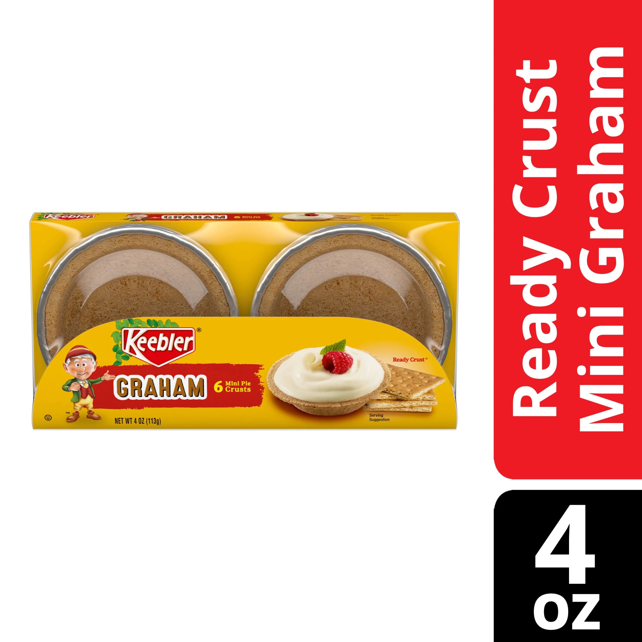Keebler Ready Crust Mini Graham Cracker Pie Crusts, Premade Pie Crusts For Baking And No-Bake, 6 ... | Walmart (US)