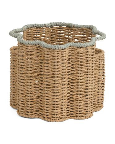 Small Paper Basket With Scallop Accent | TJ Maxx