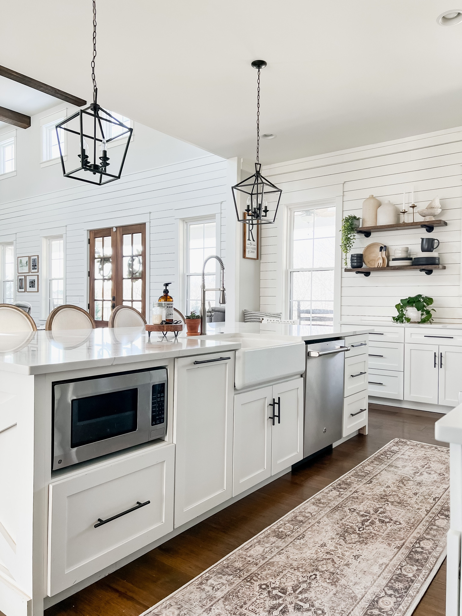 Kitchen design home accessories and decor washable runner rug from ruggable faucet sink hand soap amber bottle pendant light fixtures island lighting open shelving 

#LTKhome #LTKstyletip #LTKFind