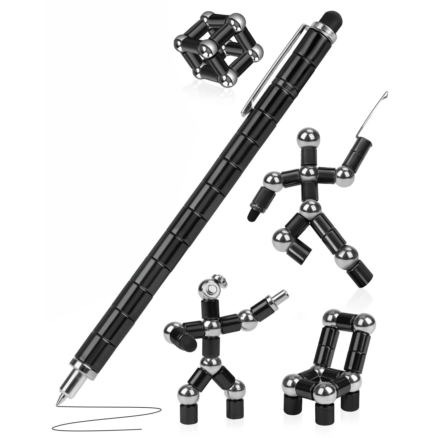 Misopily Magnetic Fidget Pen Set 13 Magnetic Rings 12 Steel Balls 3 Refills 2 Touch Screen Tips Creative Stress Relief Toy for Teens Kids Adults | Lowe's