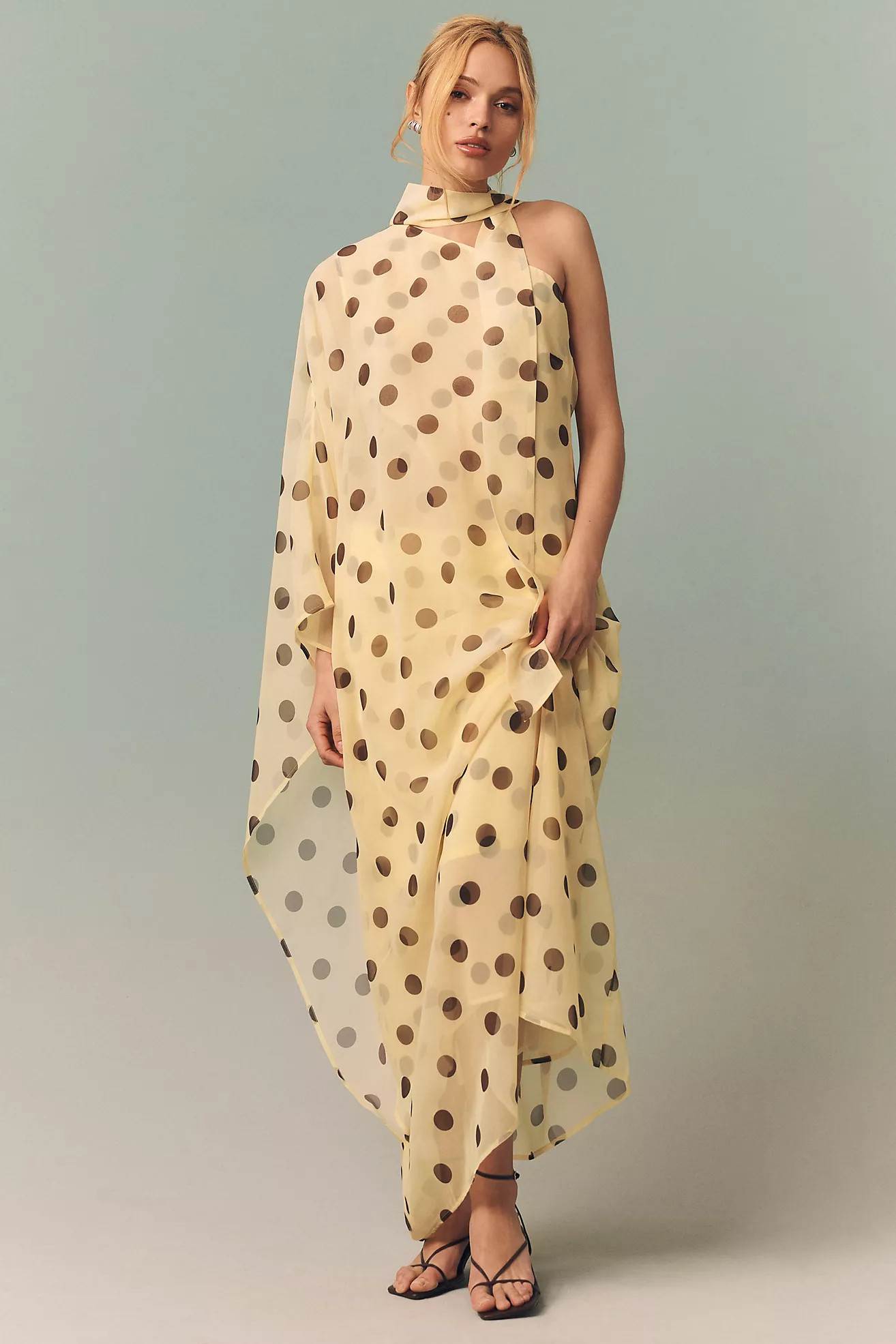 Endless Rose Polka Dot One-Shoulder Maxi Dress | Anthropologie (US)