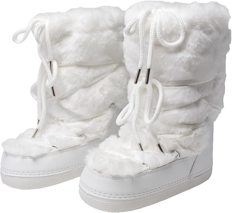Faux Fur Boots for Women - Fuzzy Fluffy Furry Water Resistant Snow Boots for Women - Anti-Slip wi... | Amazon (US)