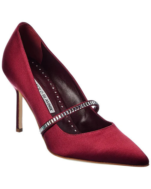 Manolo Blahnik Crina 90 Satin Pump | Shop Simon