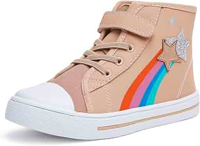 K KomForme Toddler Boys and Girls Sneakers Canvas High-top Sneakers Kids Lace up Walking Shoes | Amazon (US)