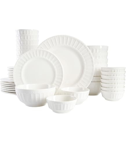 Everyday White by Fitz and Floyd Nevaeh Fluted 16 Piece Dinnerware Set, Service for 4 | Amazon (US)