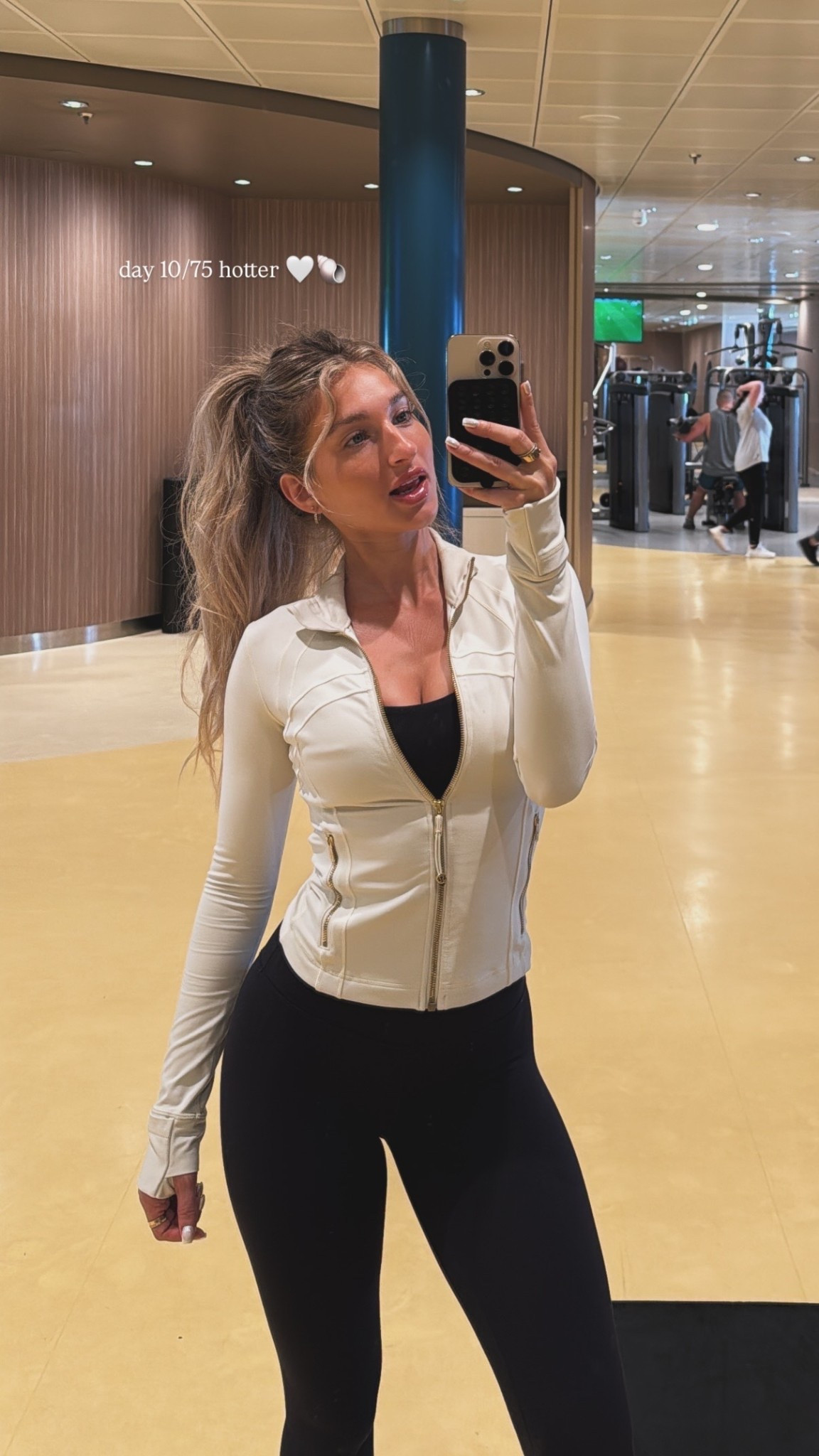 black lululemon set with ivory align jacket for day 10 of 75 hard 🖤🤍

#LTKActive #LTKdayinmylife #LTKfitnessgoals