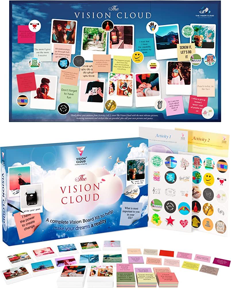 Foldable Vision Board Kit for Women – 1 Trifold Dream Board, 100 Pictures, 60 Affirmation Cards... | Amazon (US)