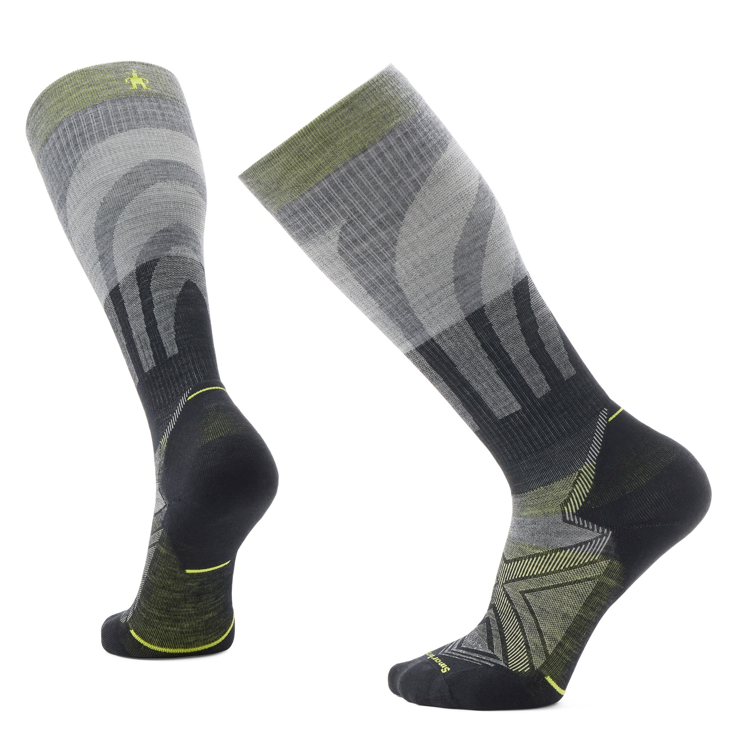 Smartwool Run Compression Over The Calf Socks in Medium Gray | Smartwool US