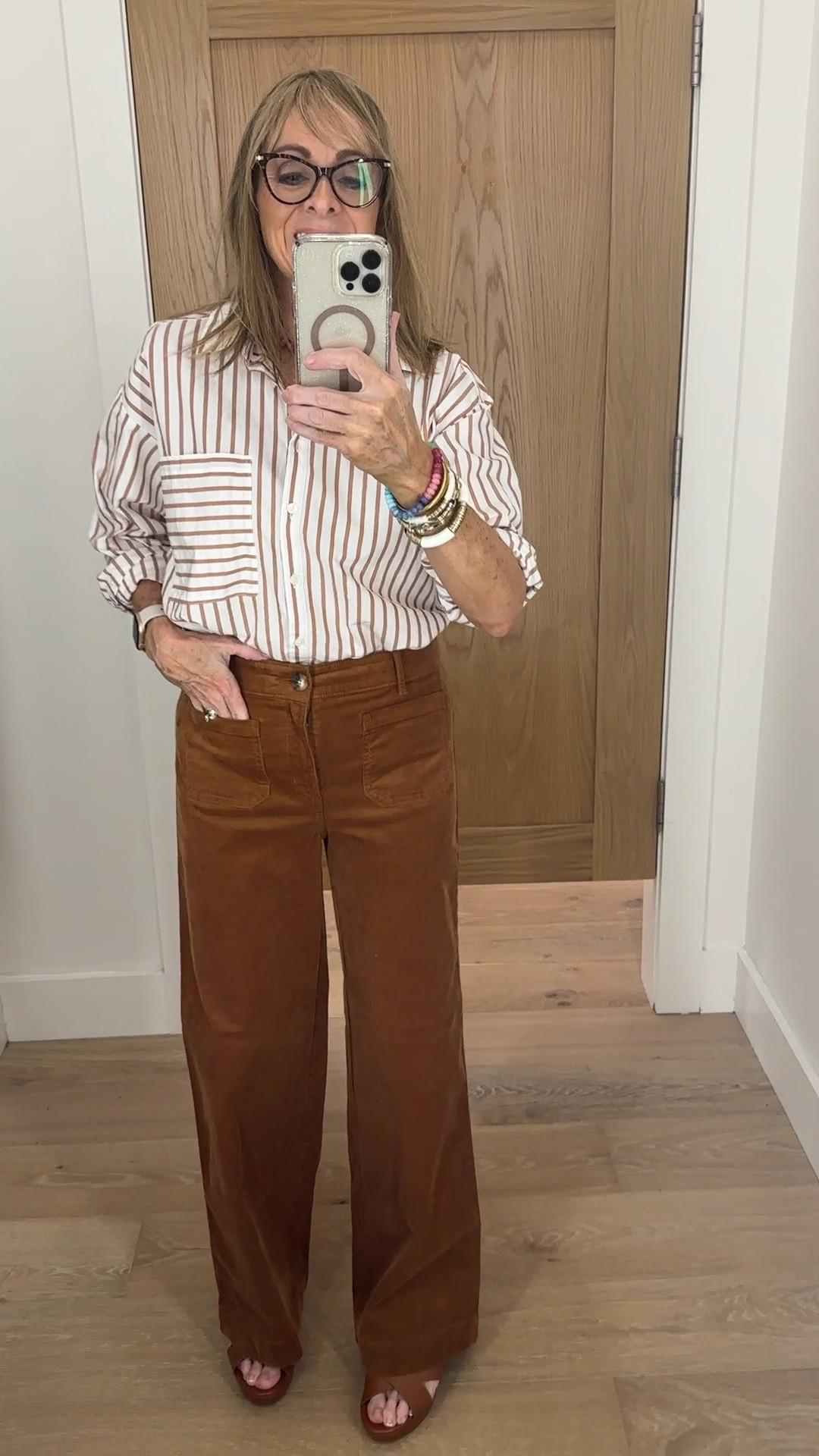 50% off and free shipping ends tonight! 
Wearing a 2 in the pants and a small in the shirt.

#LTKOver40 #LTKSaleAlert #LTKVideo