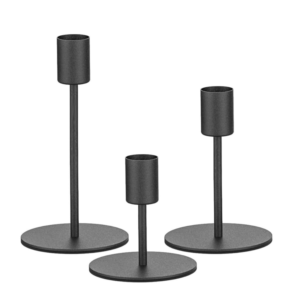 KUPOO Matte Candlestick Holders,Short Taper Candle Holders,Decorative Candlestick Holder, Black T... | Amazon (US)