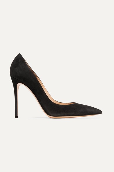 Gianvito Rossi - 105 Suede Pumps - Black | NET-A-PORTER (US)