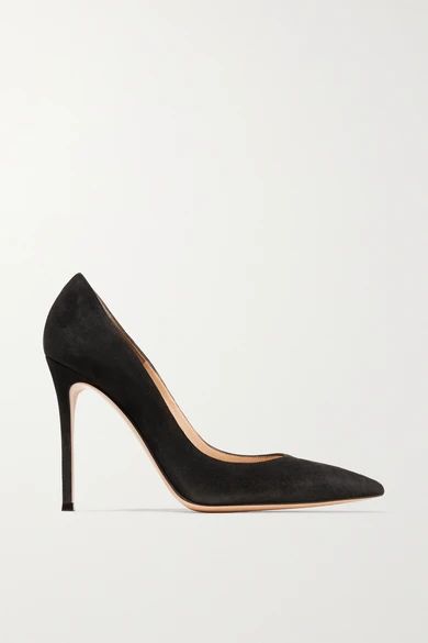 Gianvito Rossi - 105 Suede Pumps - Black | NET-A-PORTER (US)