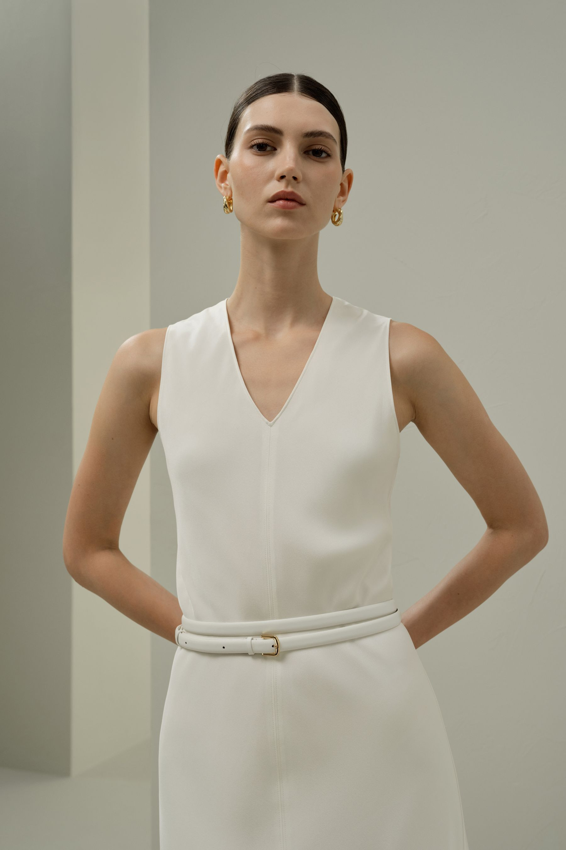 Slim Double-Strap Leather Belt | LILYSILK