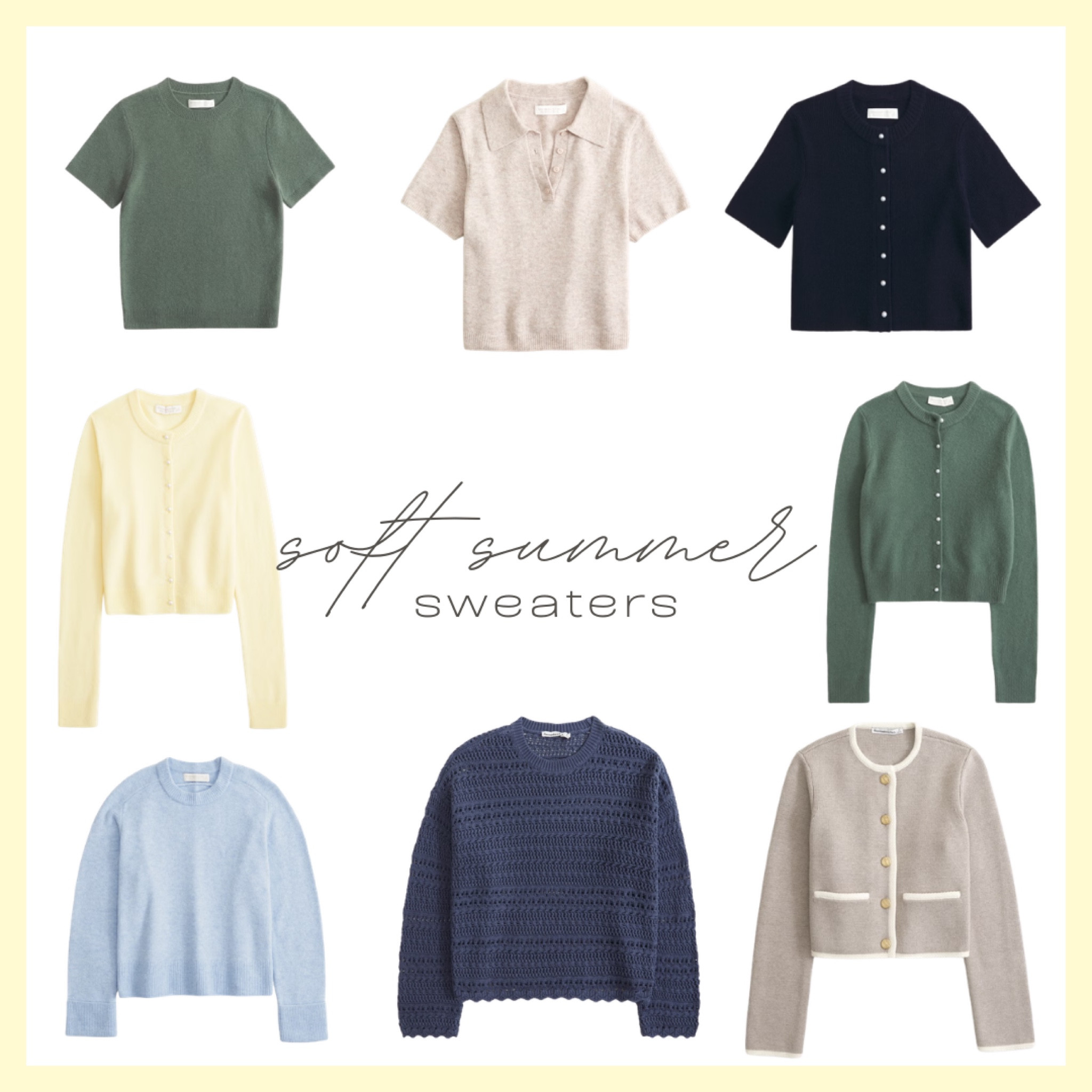 Soft Summer Season Sweaters 

#softsummerseason #softsummersweater #softsummer

#LTKSaleAlert #LTKWorkwear #LTKSeasonal