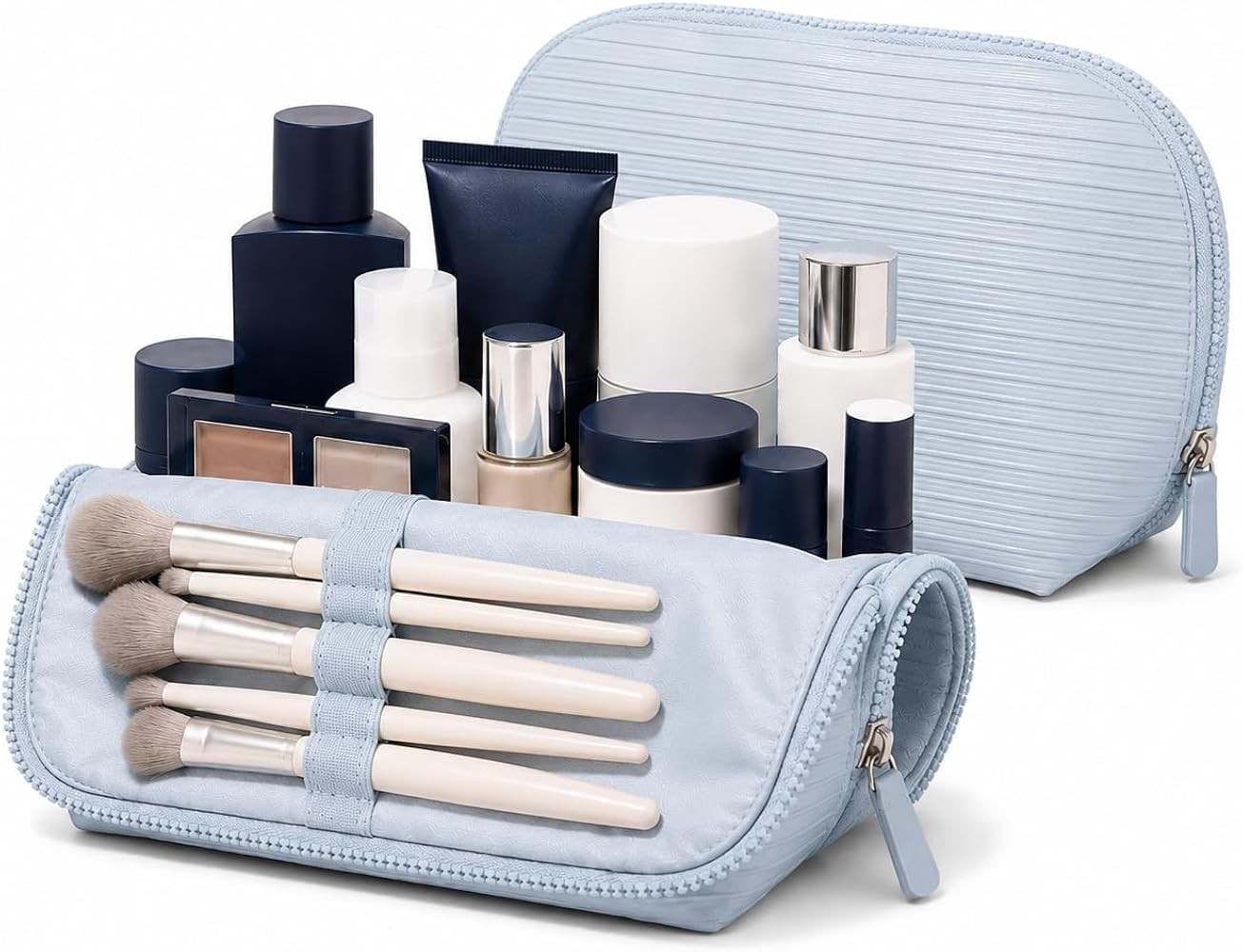 APT 1101 Large Standing Foldable Makeup Bag for Travel, Vertical Folding Down Design, Organized C... | Amazon (US)