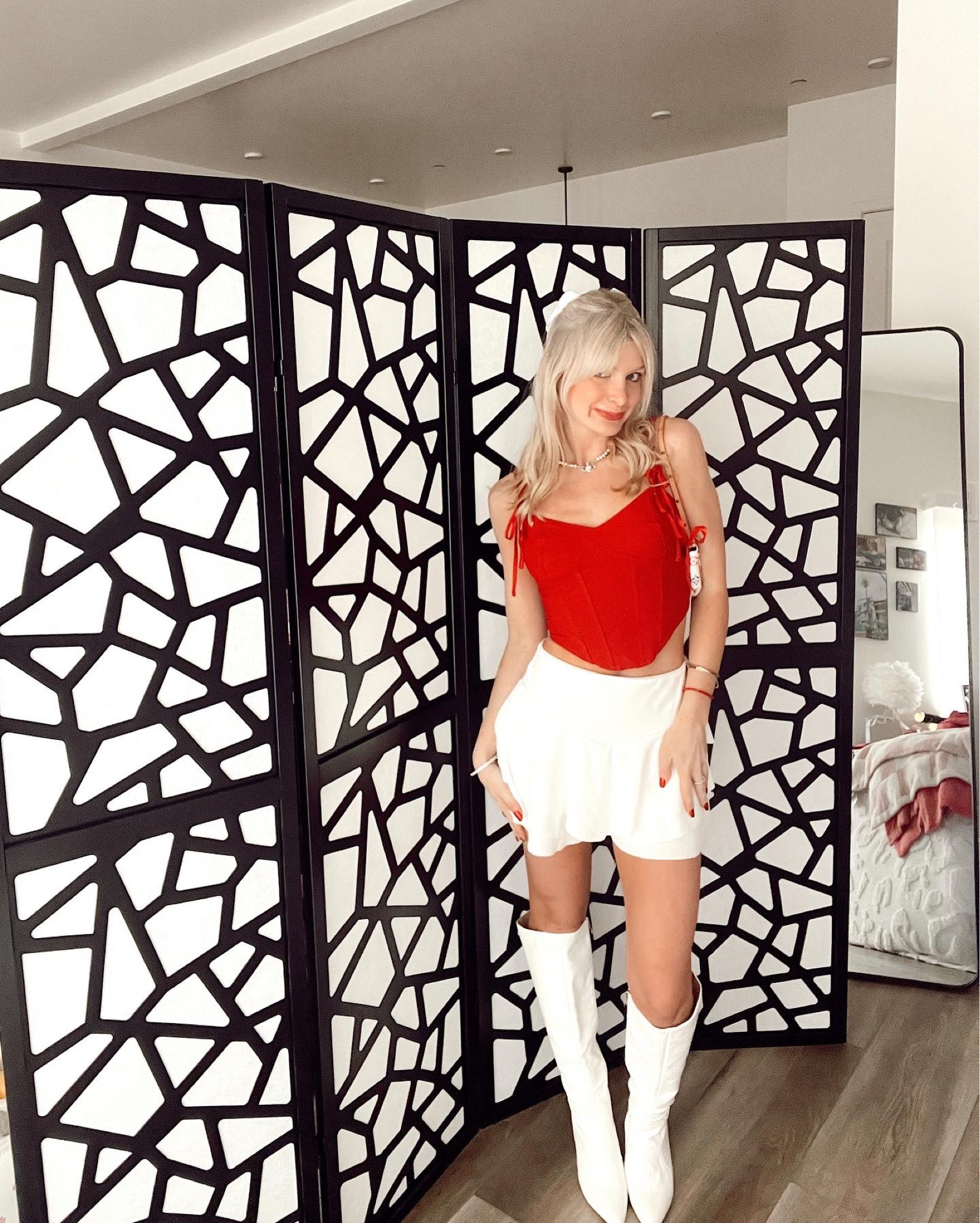 My fav white boots and skirt that go with everything year round!! 

#LTKSeasonal #LTKfindsunder50 #LTKsalealert