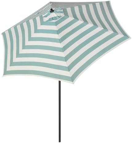 Tempera Striped Patio Umbrellas Outdoor Table Market Umbrellas with Crank & Pust Button Tilt|Auto... | Amazon (US)
