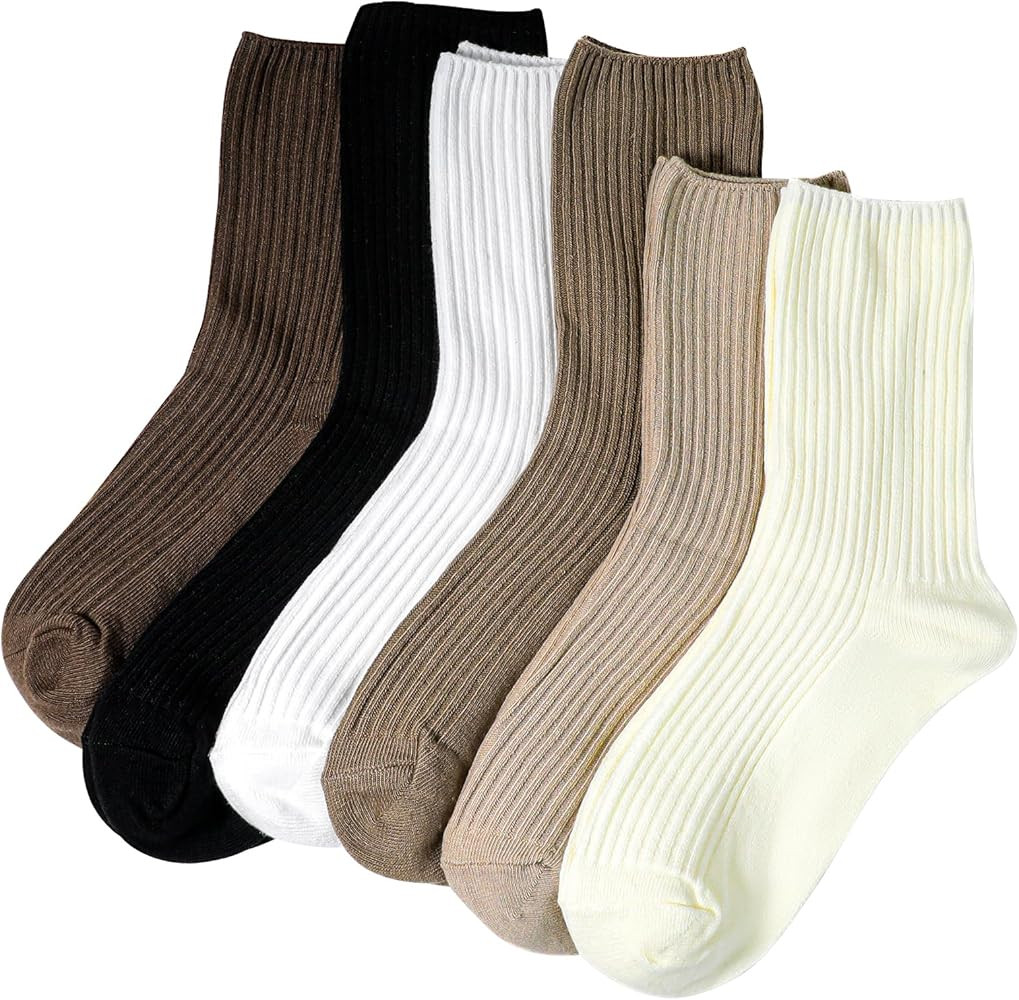 Vin Beauty Womens Socks, 6 Pairs Women’s Multi pack of Colorful Cotton, Cotton Breathable Wicki... | Amazon (UK)