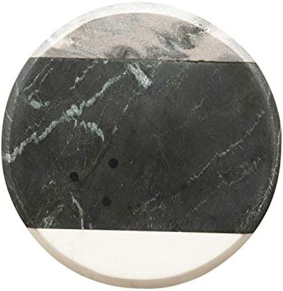 Creative Co-Op Round Marble Cheese, Grey, Black & White Cutting Board, 10" | Amazon (US)