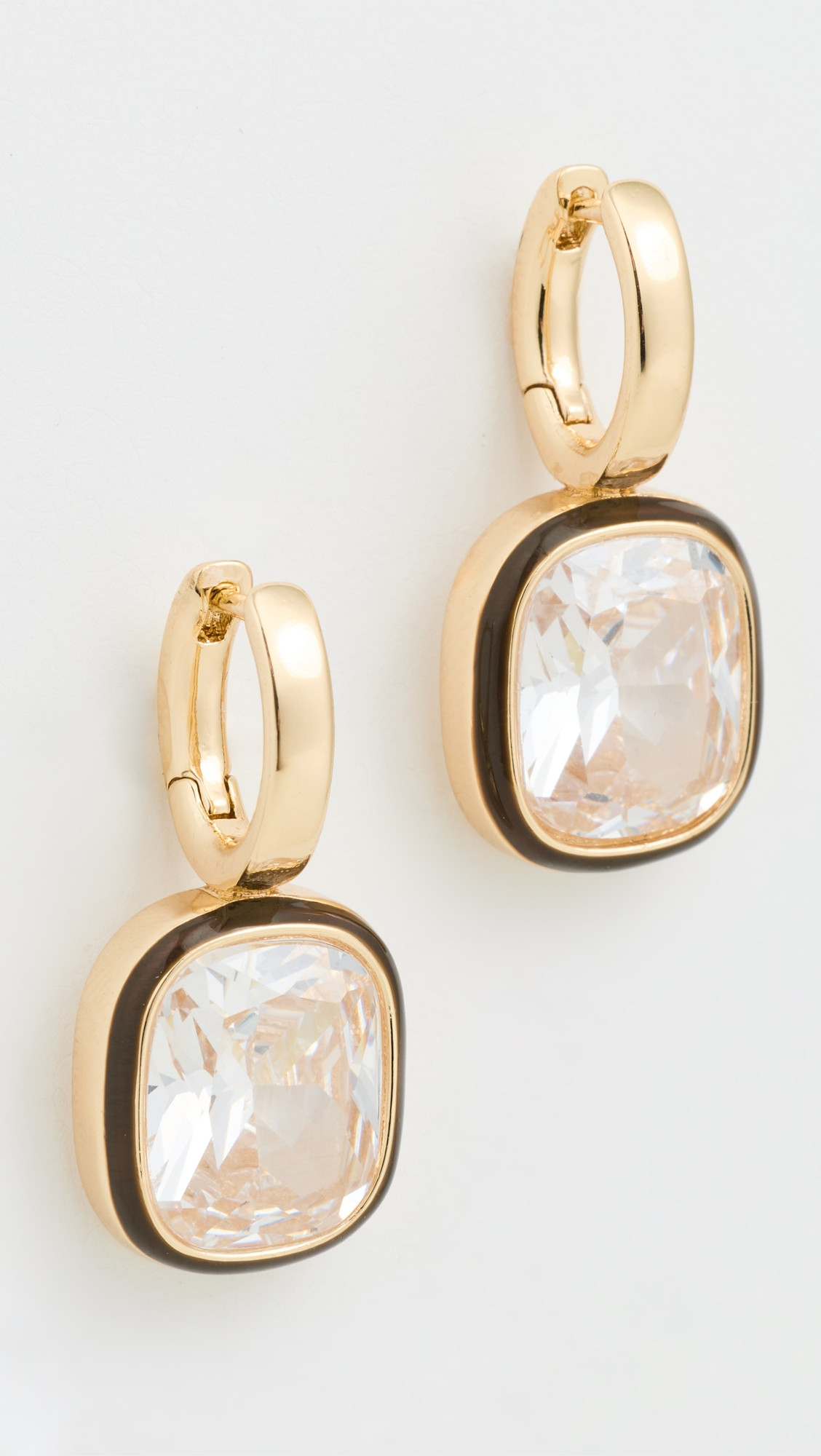 Cubic Cushion Drop Earrings - Dark Chocolate/White | Shopbop