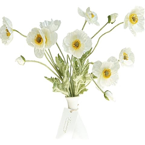 Artificial Flowers 6 Stems Poppy Silk Bouquet,for Wedding, Home, Party Decoration,Table Centerpie... | Amazon (US)