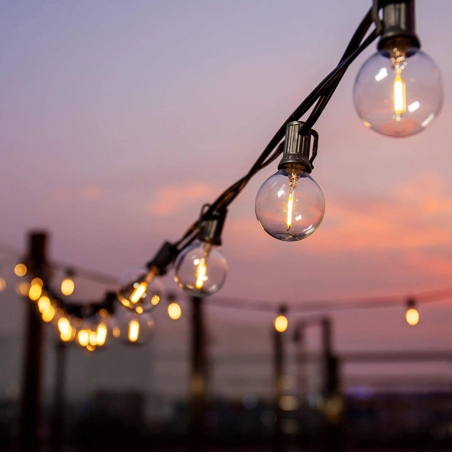 50-ft 25-Bulb Outdoor Globe LED String Light Shatterproof Linkable | Wayfair North America