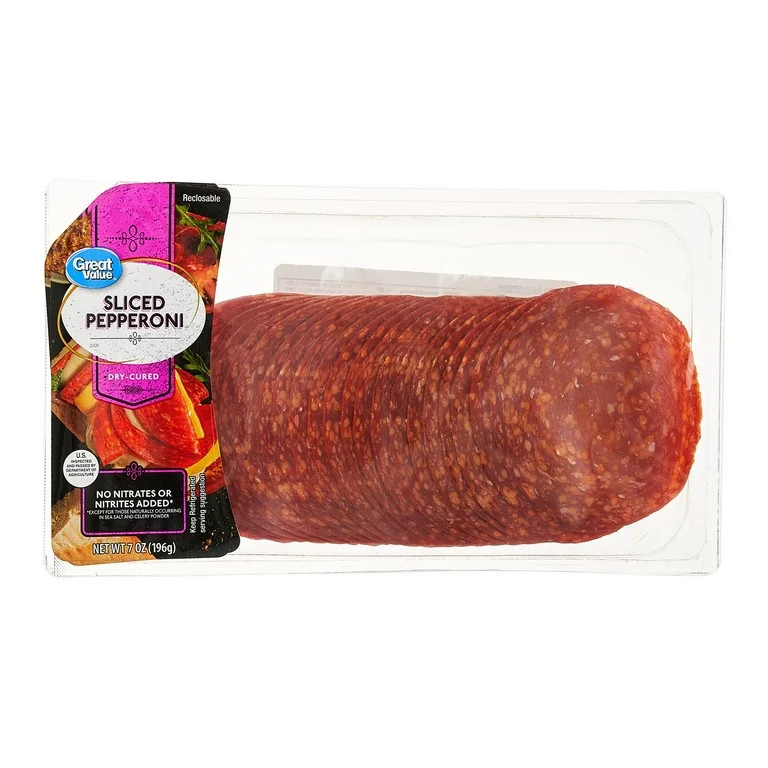 Great Value Dry-Cured Sliced Pepperoni, 7 oz | Walmart (US)