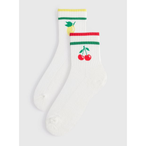 Buy Fruit Sport Stripe Ankle Socks 2 Pack 4-8 | Socks | Tu | Tu Clothing