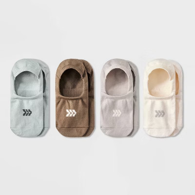 Women's Lightweight 4pk Athletic Liner Socks - All In Motion™ Beige/Gray/Tan 4-10 | Target