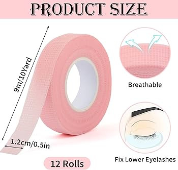 BEVTEE 12 Rolls Lash Tape, Self-Adhesive Eyelash Tape for Eyelash Extensions, Soft and Breathable... | Amazon (US)
