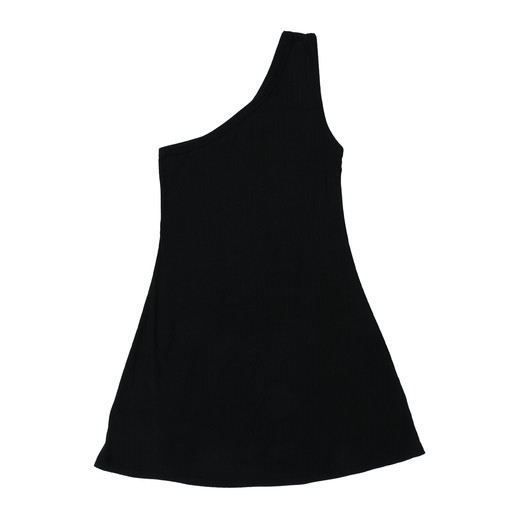 juniors black one-strap ribbed tennis dress | Five Below