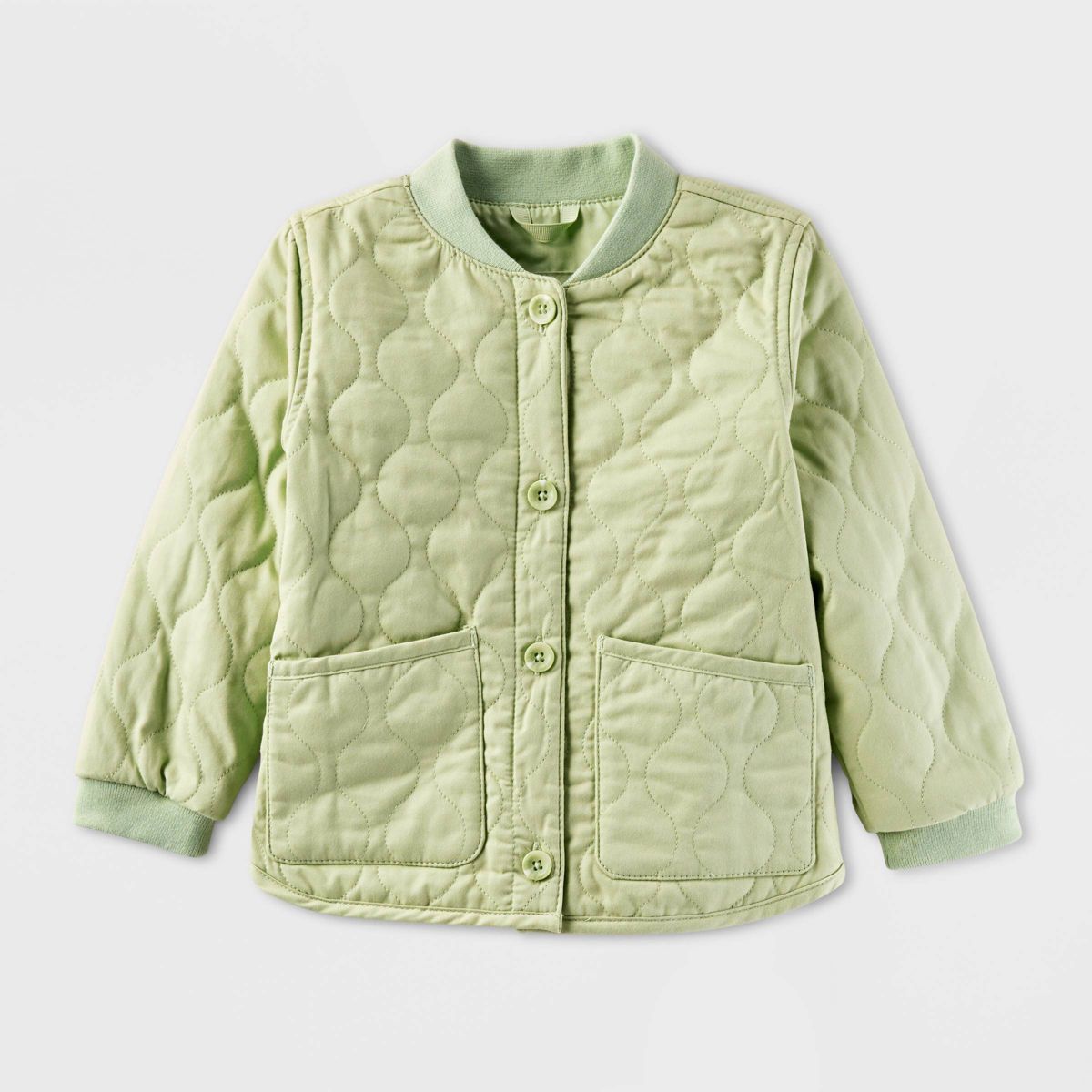 Baby Boys' Solid Quilted Jacket - Cat & Jack™ Green 12M | Target