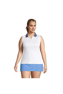 Draper James x Lands' End Women's Plus Size Sleeveless Supima Polo Shirt | Lands' End (US)