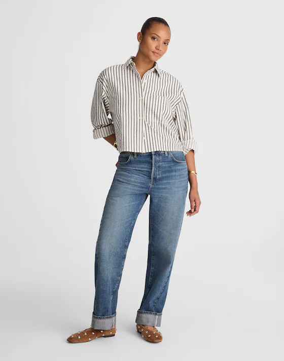 The Curvy Pieced Barrel-Leg Jean | Madewell | Madewell