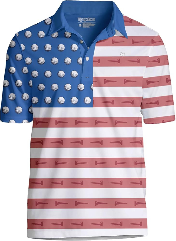 Tipsy Elves Men's Performance Golf Shirt - 4-Way Stretch, Quick Dry, Athletic Cut - Golf Polo | Amazon (US)