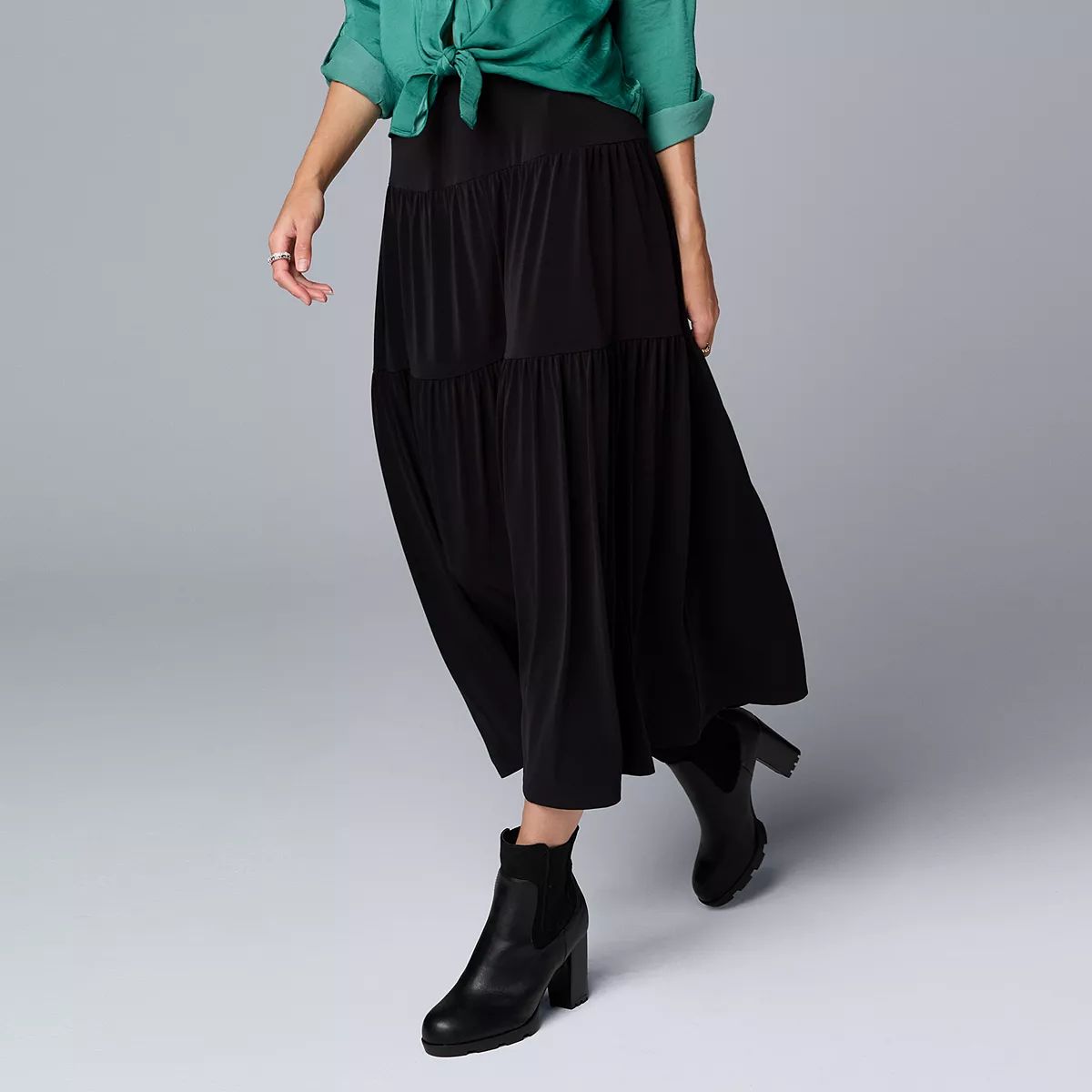 Women's Simply Vera Vera Wang Tiered Knit Maxi Skirt | Kohl's