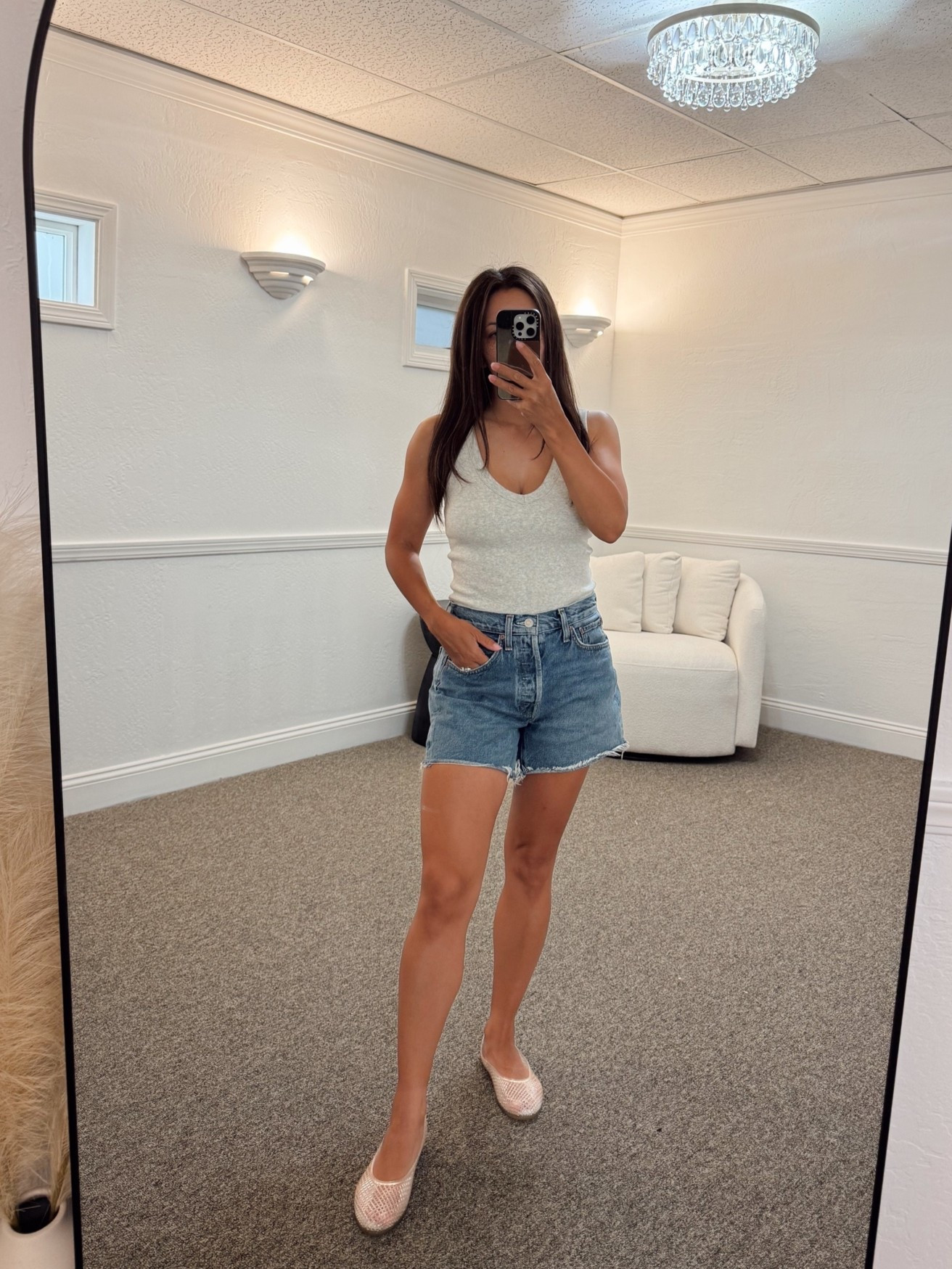 @abercrombie tank with bra- small
Agolde denim shorts- 25
@Target  Jelly flats

Petite, Jean shorts, jelly sandals

#LTKootd #LTKSeasonal #LTKPetite