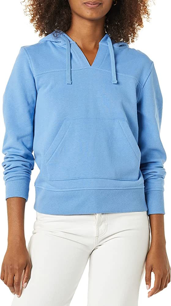 Amazon Essentials Women's Classic-Fit Long-Sleeve Open V-Neck Hooded Sweatshirt | Amazon (US)