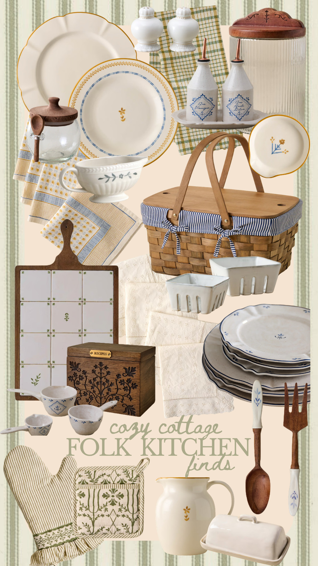 Cozy cottage folk-inspired kitchen finds. A curated collection to add some charm & function character to your kitchen & dining areas! 

 #LTKHome