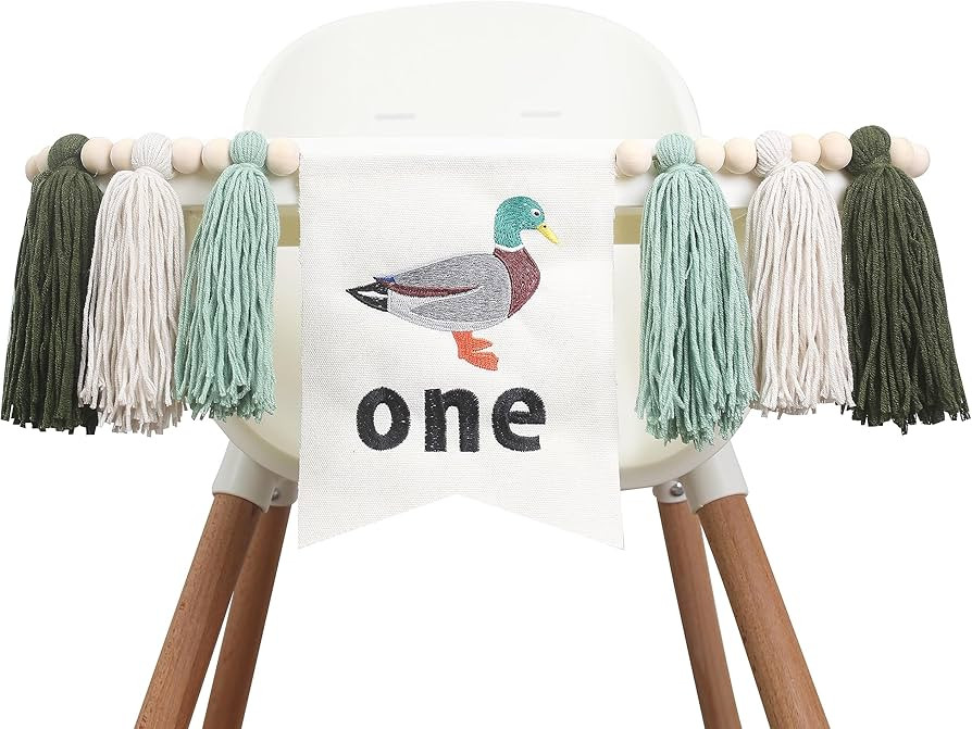 Duck 1st Birthday Highchair Banner Decorations - First Birthday High Chair Banner - Duck Hunting ... | Amazon (US)
