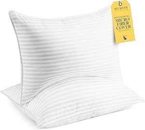 Beckham Hotel Collection Bed Pillows King Size Set of 2 - Microfiber Pillow for Back, Stomach or ... | Amazon (US)