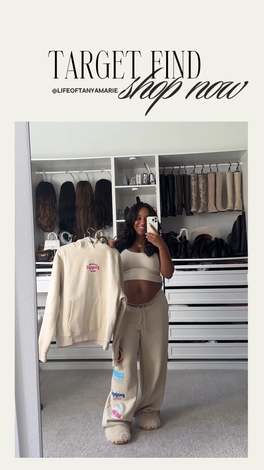 Target find! Such cute comfy sweatsuit with poppi branding! Wearing size XL since I have a bump. But is def true to size! 

Target - must have - sweatsuit - comfortable - maternity - bump style 

#LTKBump #LTKMidsize #LTKWatchNow