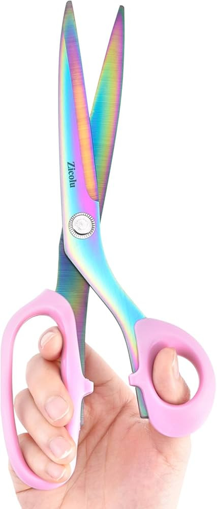 Fabric Scissors, 9" Titanium Coating Sewing Scissors, All Purpose Sharp Heavy Duty Fabric Scissor... | Amazon (US)
