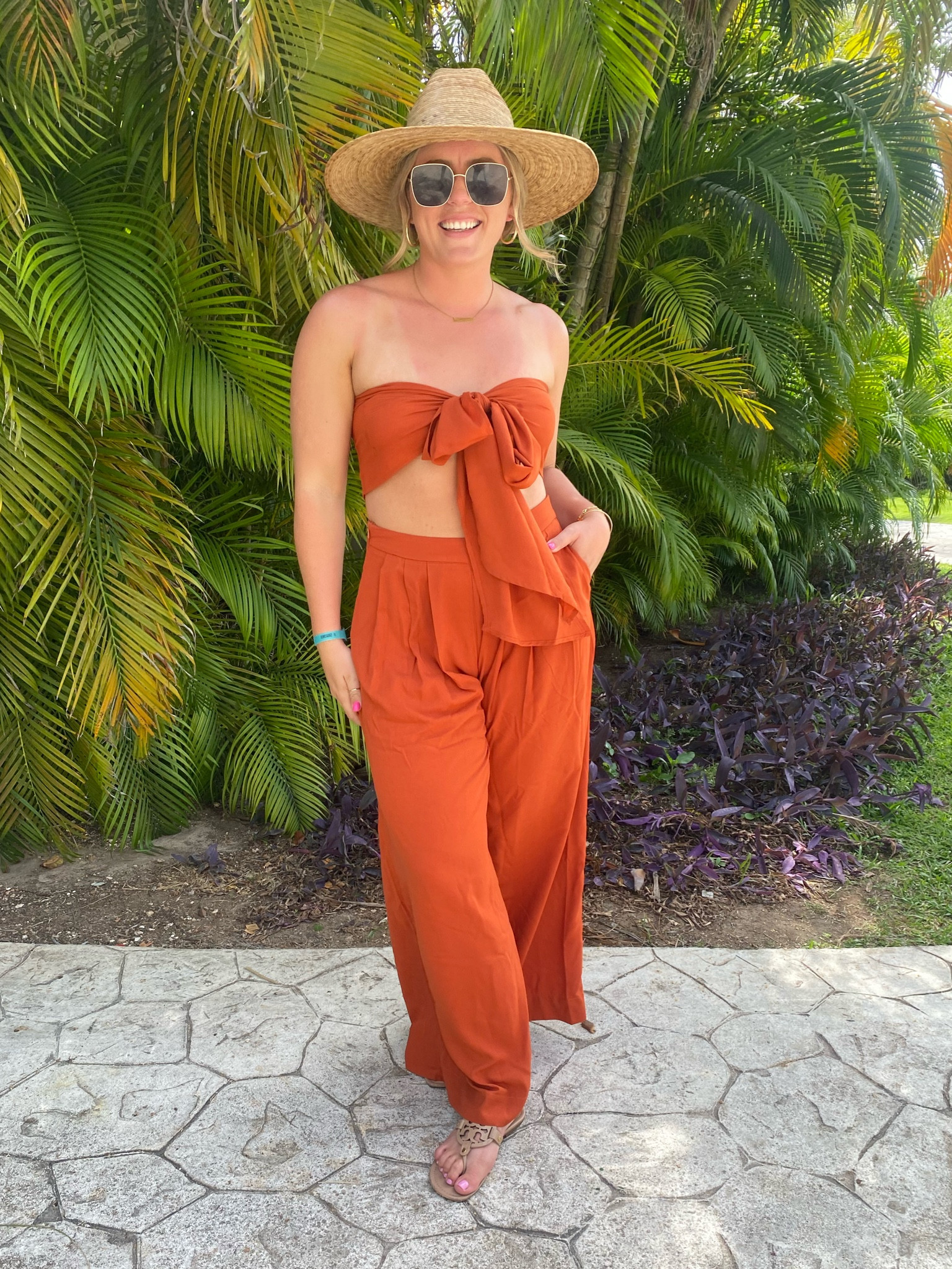 To all my tropical vacationers, this is a look for you!!!! So stinkin cute and I also pair these pants with a cute graphic tee and sneakers or print slides. You will LOVE this inexpensive set - plus these accessories are staples!

#LTKtravel #LTKunder50 #LTKstyletip