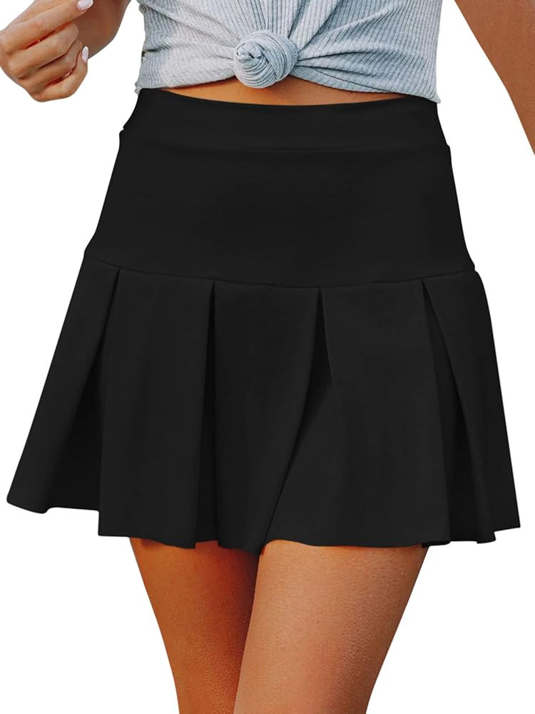 NIMIN Women's Tennis Skirts Pleated Mini Skirt Sports Athletic Golf Running Workout Skorts Skirts... | Amazon (US)