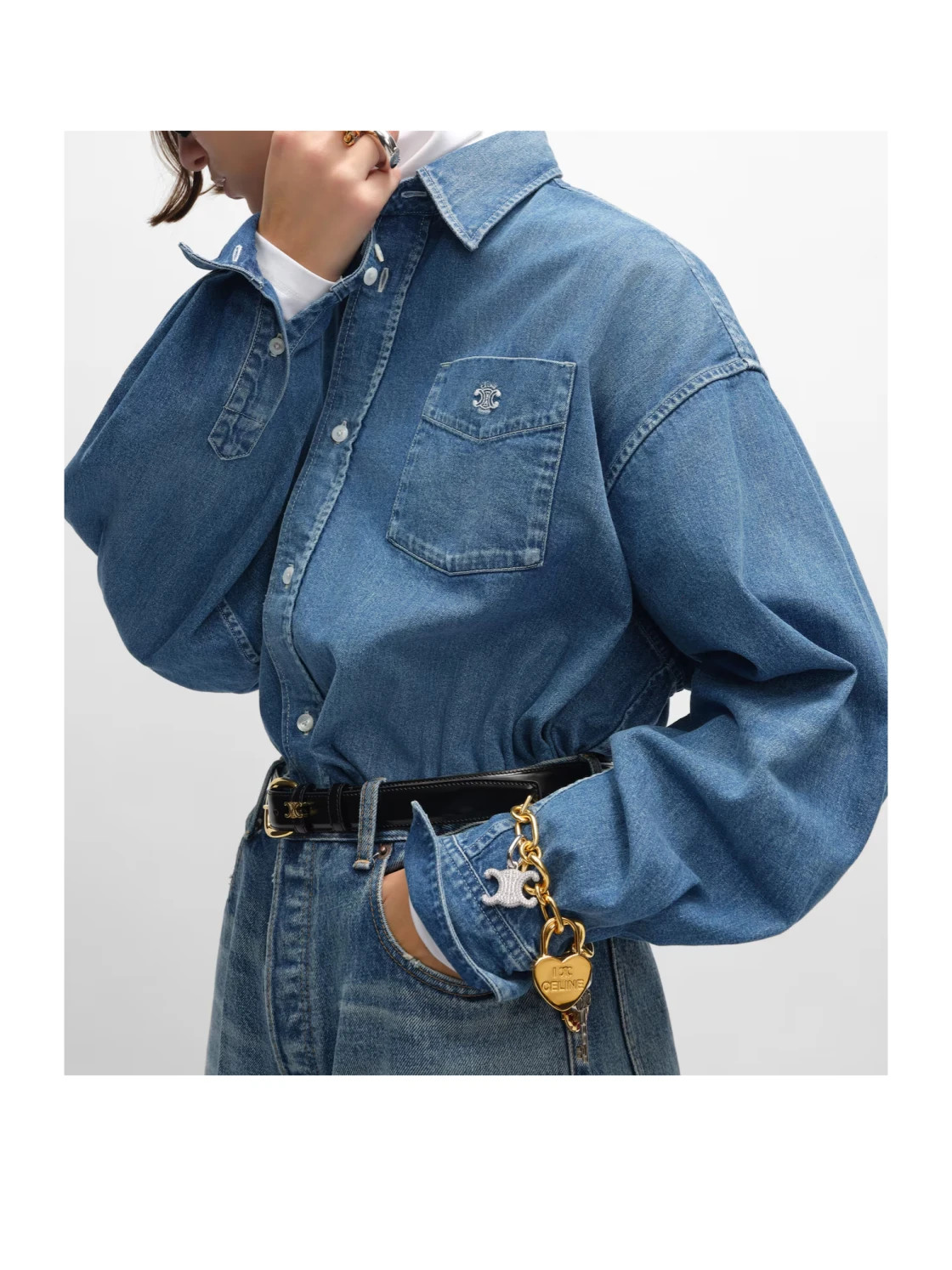 cropped shirt in denim | Senser US