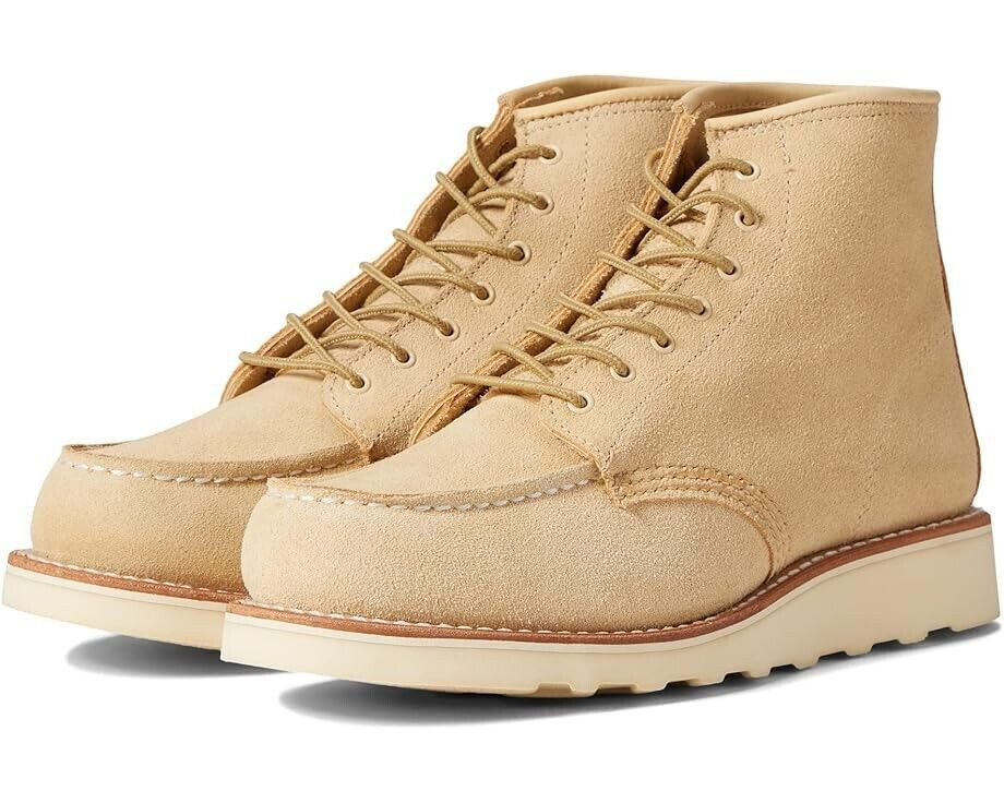 Women's Red Wing Classic 3328 Cream Leather Moc Toe Lace Up 6-Inch Ankle Boots | Shop Simon